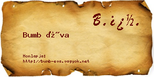 Bumb Éva névjegykártya